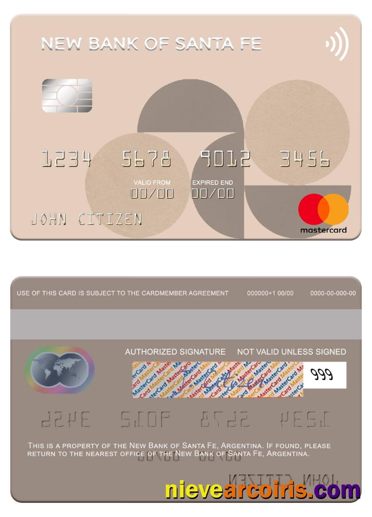 Argentina New Bank of Santa Fe mastercard